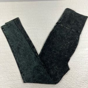 Zenana Outfitter full length leggings, bottle green/black; Size Small